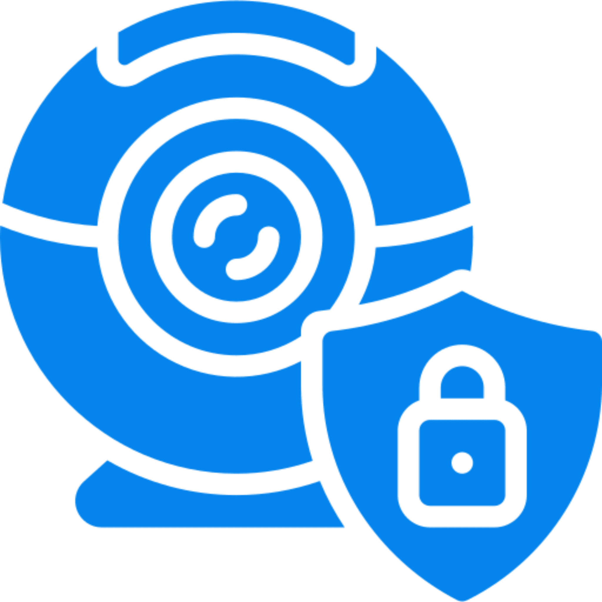 Webcam security icon with padlock