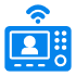 Blue communication device icon