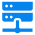 Data server symbol in blue color
